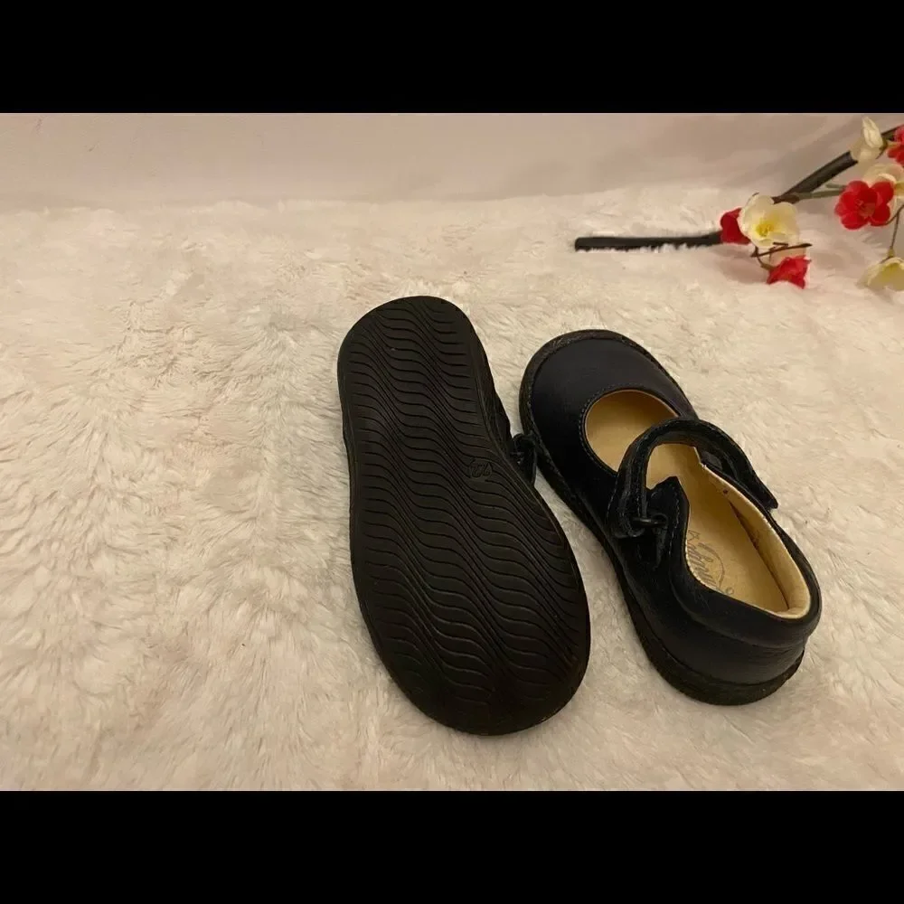 Primigi leather Mary Janes navy Blue shoes 5.5